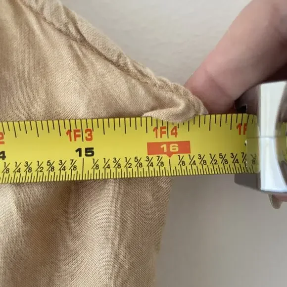 Boho Beige Embroidered Tank Top L Festival Cottagecore Fairy Hippie Button Strap - Picture 8 of 10